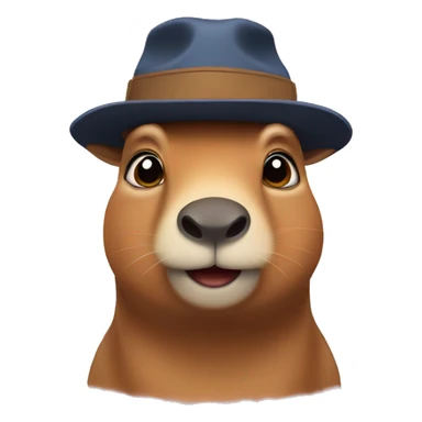 Kapybara with hat  sticker