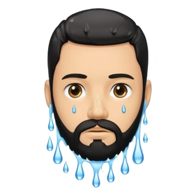 Man with black beard that is dripping wet sticker