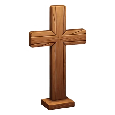 wooden christian cross sticker