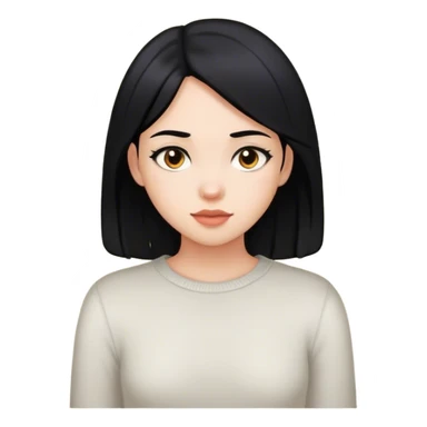 girl with black hair indoors sticker