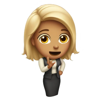 A woman rejecting something sticker