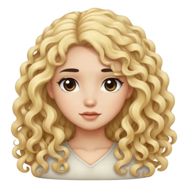 black hair blond girl with long curly hair fat sticker