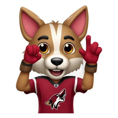 arizona coyotes mascot doing finger hearts sticker
