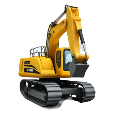 Excavator with happy face sticker