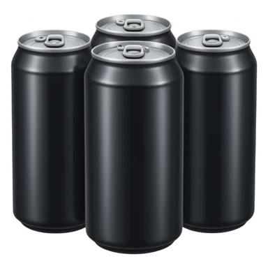 Black drink cans without lips sticker