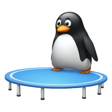 Penguin on a trampoline sticker
