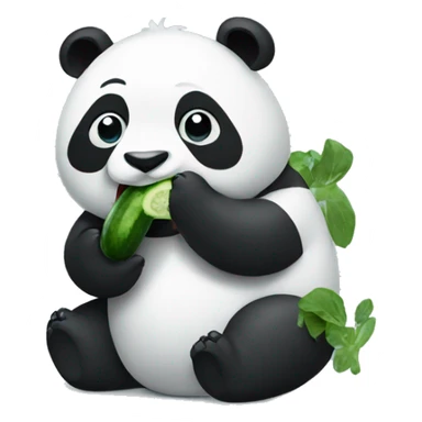 Panda eating a cucumber sticker