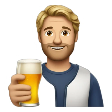 François Holland drink a beer sticker