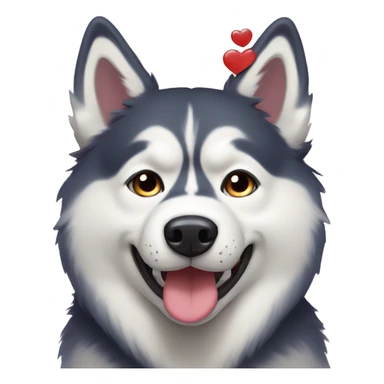 husky with heart aura  sticker