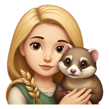 wheat-skinned girl with ferret sticker