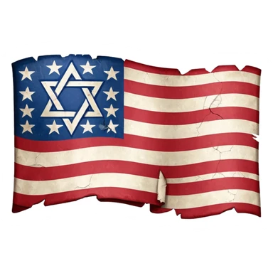 United States flag with a swastika symbol and star of david symbol on the flag sticker