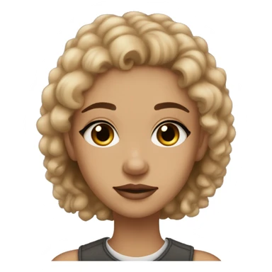 Light skin girl with light brown hair & hazel eyes & freckles & a septum piercing & long eyelashes  sticker