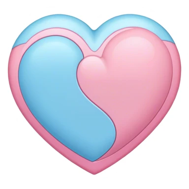 Pink and light blue heart sticker