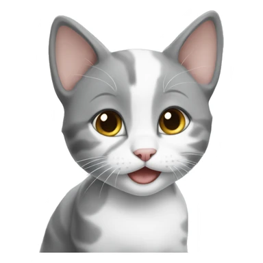 Grey and white kitten sticker