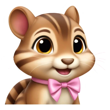 Cute kind Chipmunk with light pink bow sticker