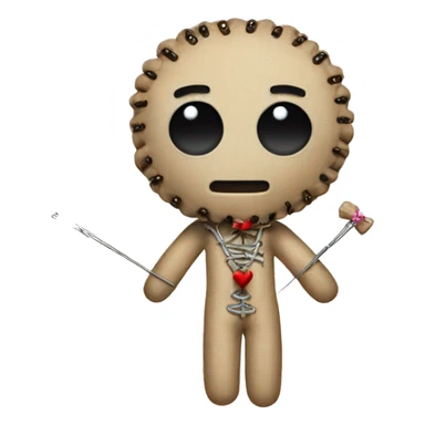 Voodoo doll with pins sticker