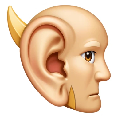 icon of an ear with a diagonal slash, clear ignore meaning sticker