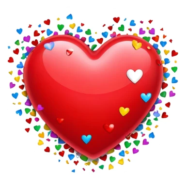 Heart with confetti  sticker