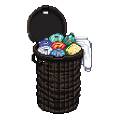 overflowing clothes hamper sticker