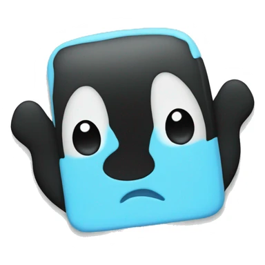 Baby blue square with a black paw print in the middle sticker