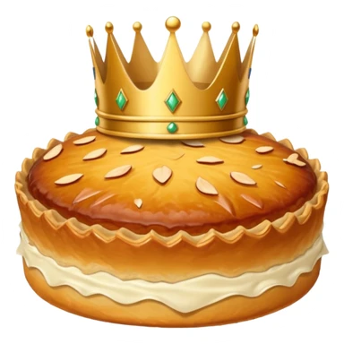 galette des rois avec couronne sur le dessus. Pour un emoji slack sticker