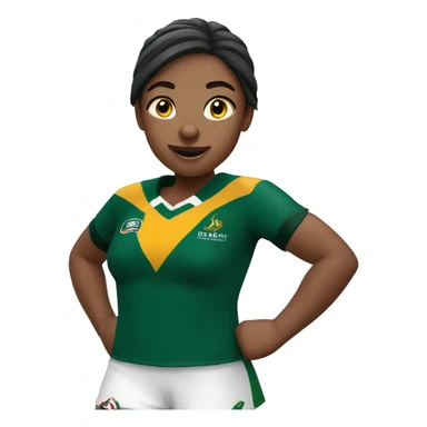 Girl wearing springbok rugby jersey cheering sticker