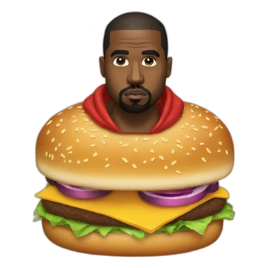 kanye west as a hamburger sticker