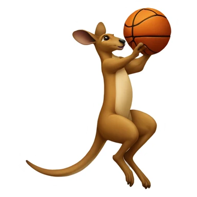 kangaroo dunking basketball sticker