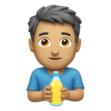 Tomando agua de botella sticker