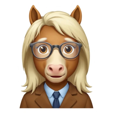 horse with eyeglasses sticker