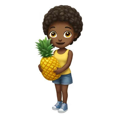 Girl holding pineapple sticker