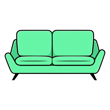 sleek minimalist couch sticker