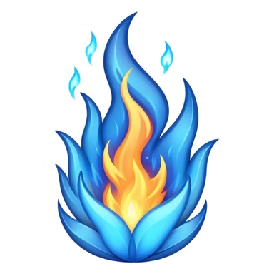 a blue fire sticker