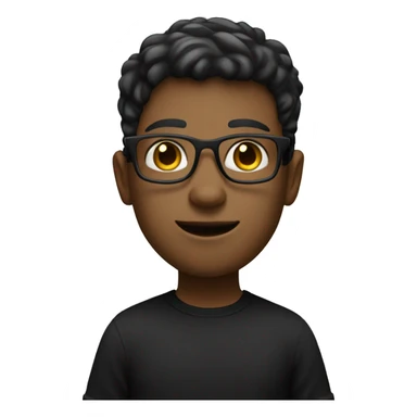 White boy with rectangle specs wearing black shirt and saying hi full body sticker