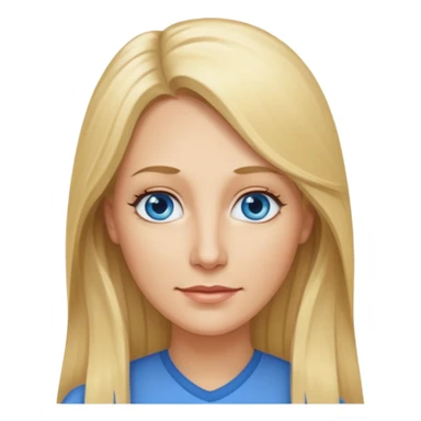 a 40 year old teacher with long blonde hair and blue eyes long face smaller eyes sticker