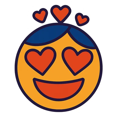 face bubbling with hearts sticker