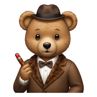 Teddy bear listening to Sinatra smoking cigar  sticker