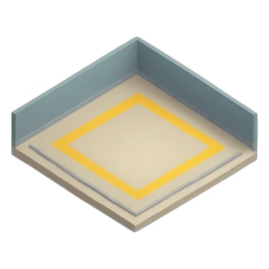 isometric square floor layout yellow lines border sticker