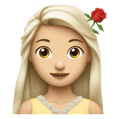 Prinzessin mit einer weißen ros sticker