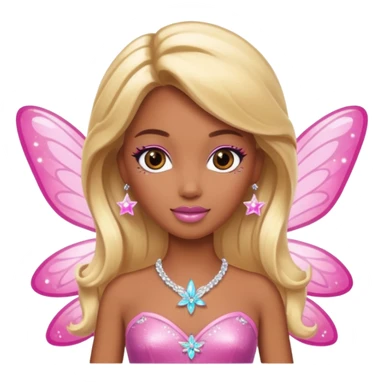 brown skin blonde barbie fairy  dust sticker