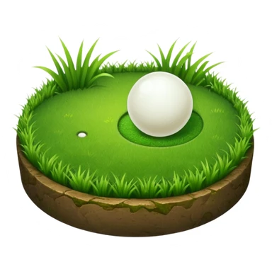 Make an emoji of a soccer penalty spot - it should be a white dot on a patch of grass sticker
