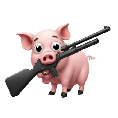A pig with a gun  sticker