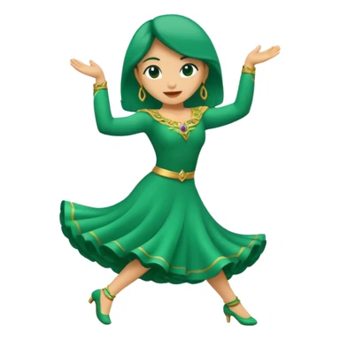 el numero 3 bailando en un fondo verde sticker