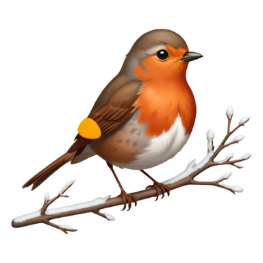 Robin bird with snow emoji sticker