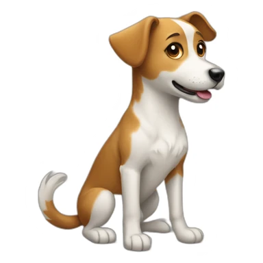 dog with tail up sticker