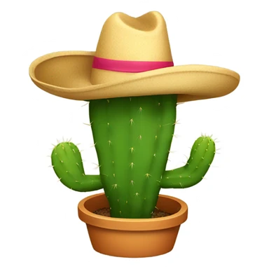 cactus with hat sticker