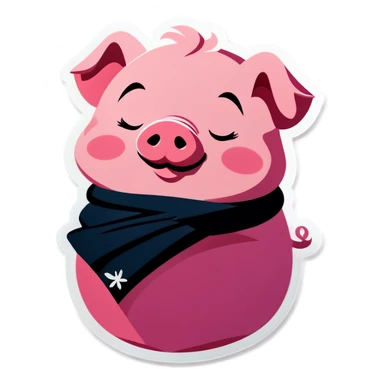sleepy mommy pig sticker