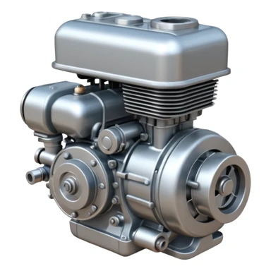 generate a very realistic two-stroke two-cylinder engine sticker