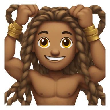 Flexing brown with tattoos and long dreadlocks  sticker