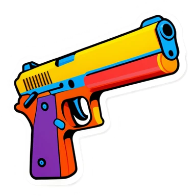 Pop art gun  sticker